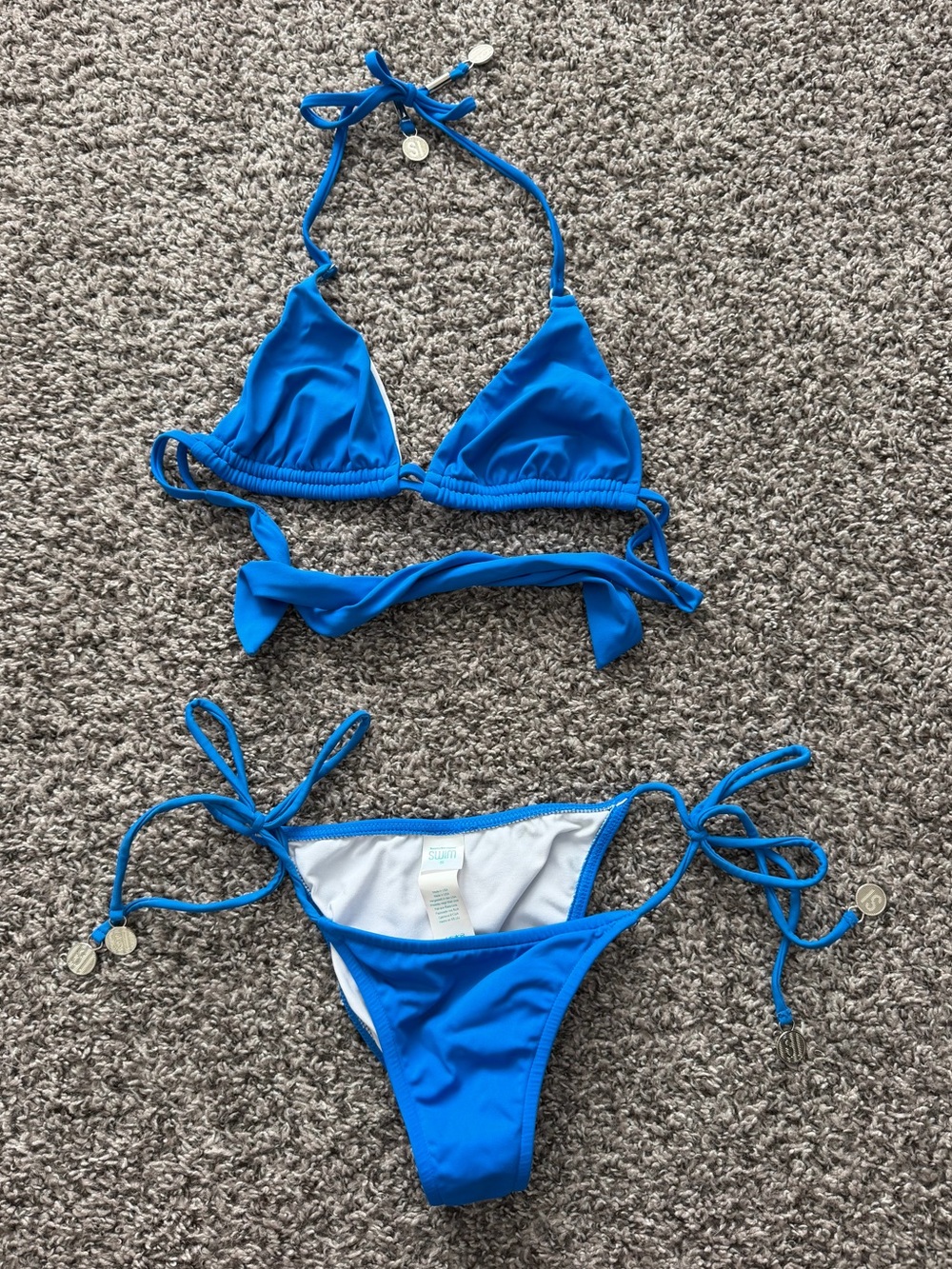 Blue Women’s' Triangle String Bikini